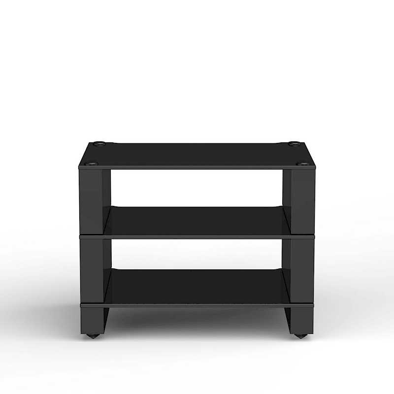 3-Shelf Collection in Black Glass / High Gloss Black