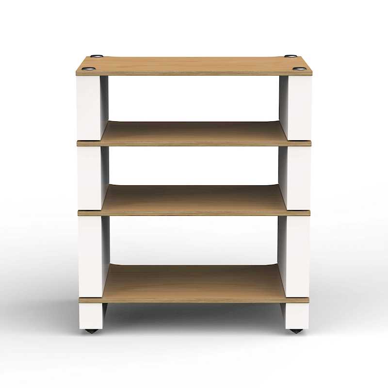 4-Shelf Collection in Natural Ash Plywood / Satin White