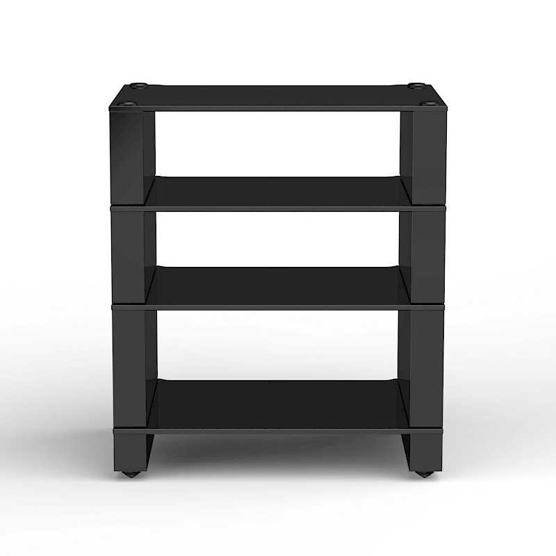 4-Shelf Collection in Black Glass / High Gloss Black